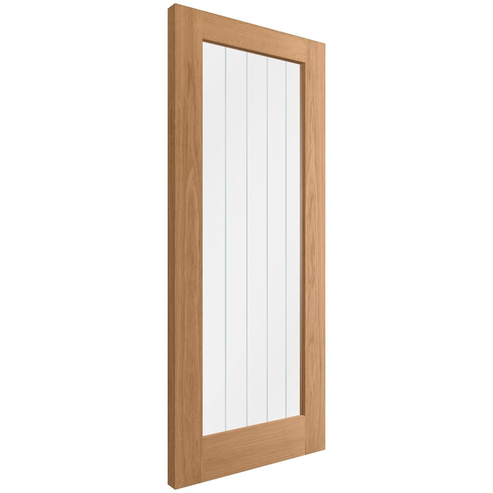 Farley Oak Veneer Light Obscure Lined Clear Internal Glass Door 1981 x 838 x 35mm Image 3