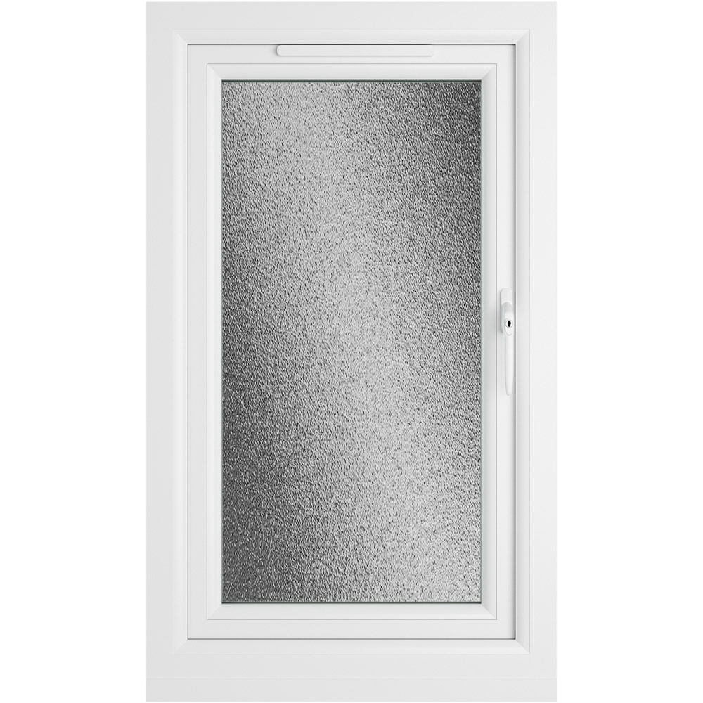 Crystal uPVC Triple Glazed Window Right Hand Side Hung White Obscure Glass 610x1190mm Image 2