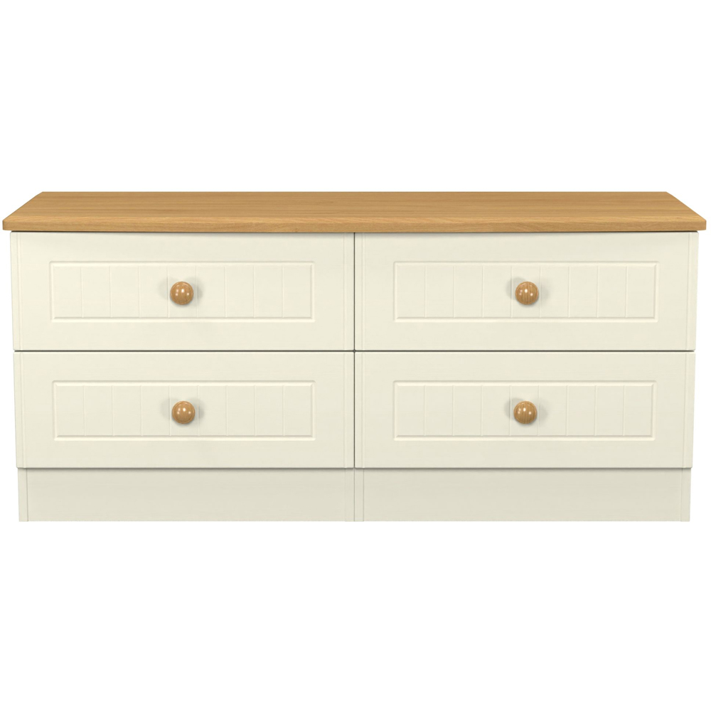 Crowndale Warwick 4 Drawer Cream Ash and Oak Bed Box Image 2