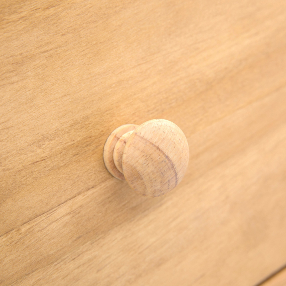 Cabinet Bits Lucca 6 Drawer Brown Wood Knob Chest of Drawers Image 7