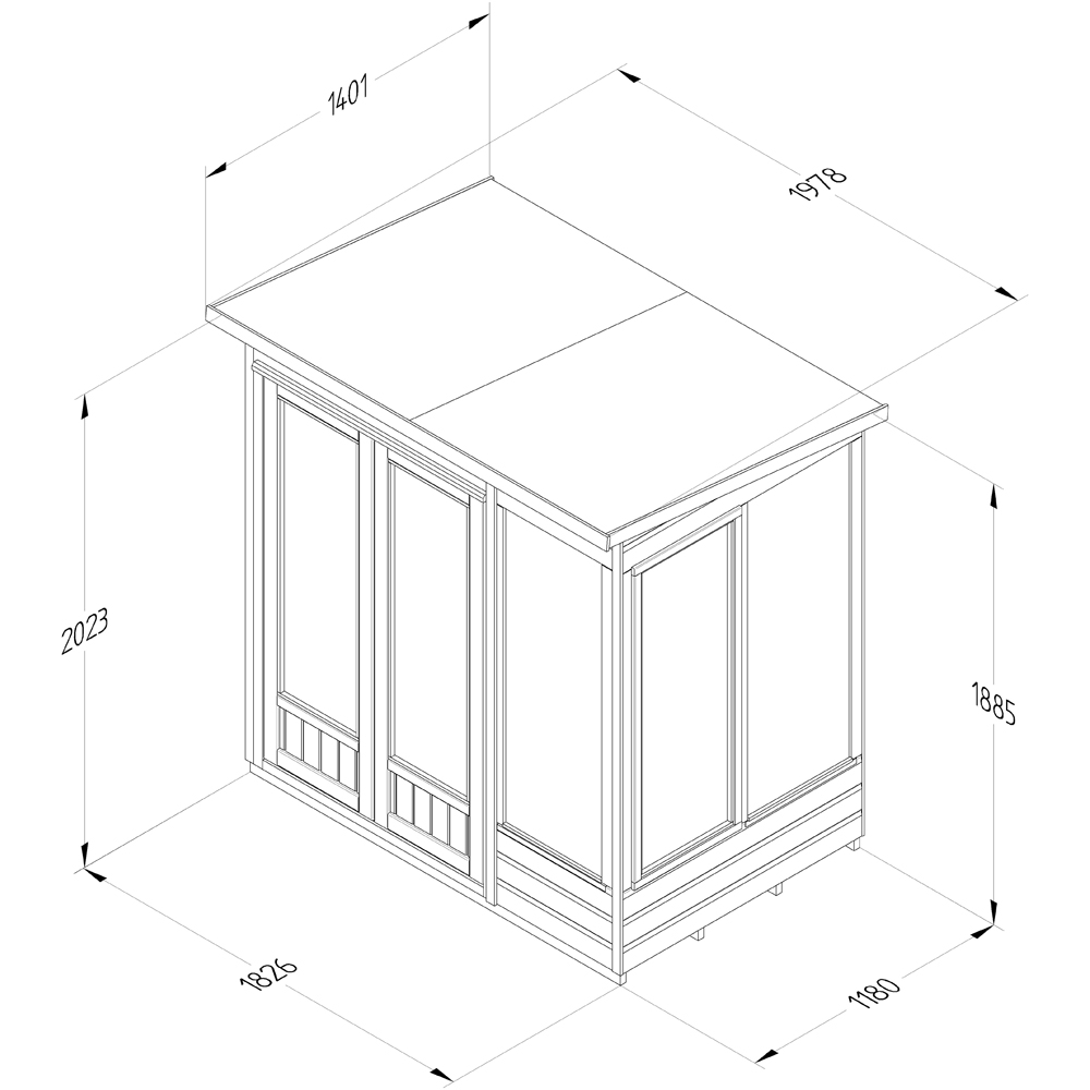 Forest Garden Beckwood 6 x 4ft Single Opening Shiplap Pent Summerhouse Image 9