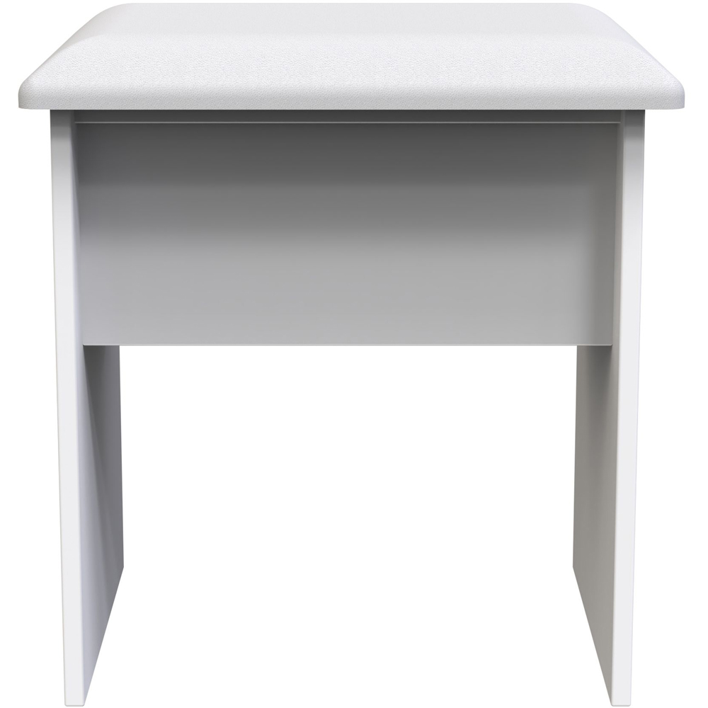 Crowndale Cube Matt White Dressing Table Stool Image 3