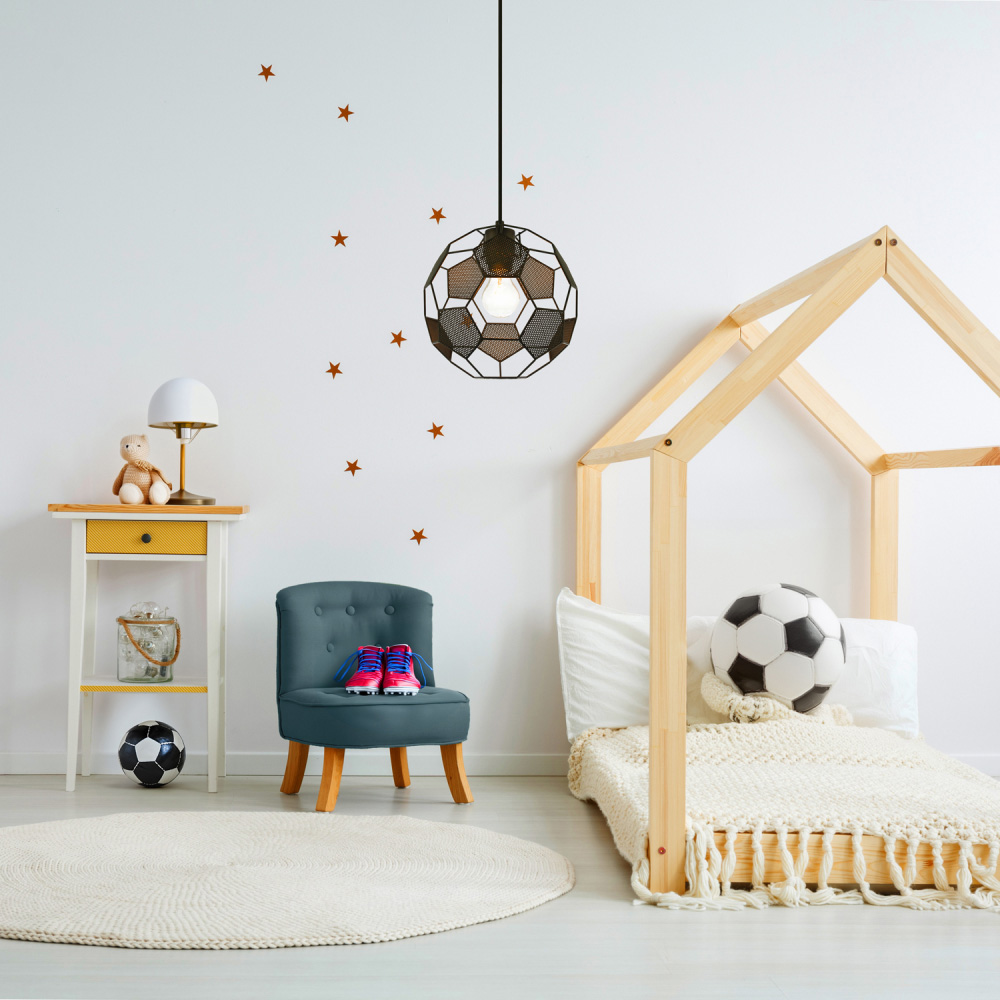 Happy Homewares Matte Black Football Soccer Pendant Lamp Shade Image 2