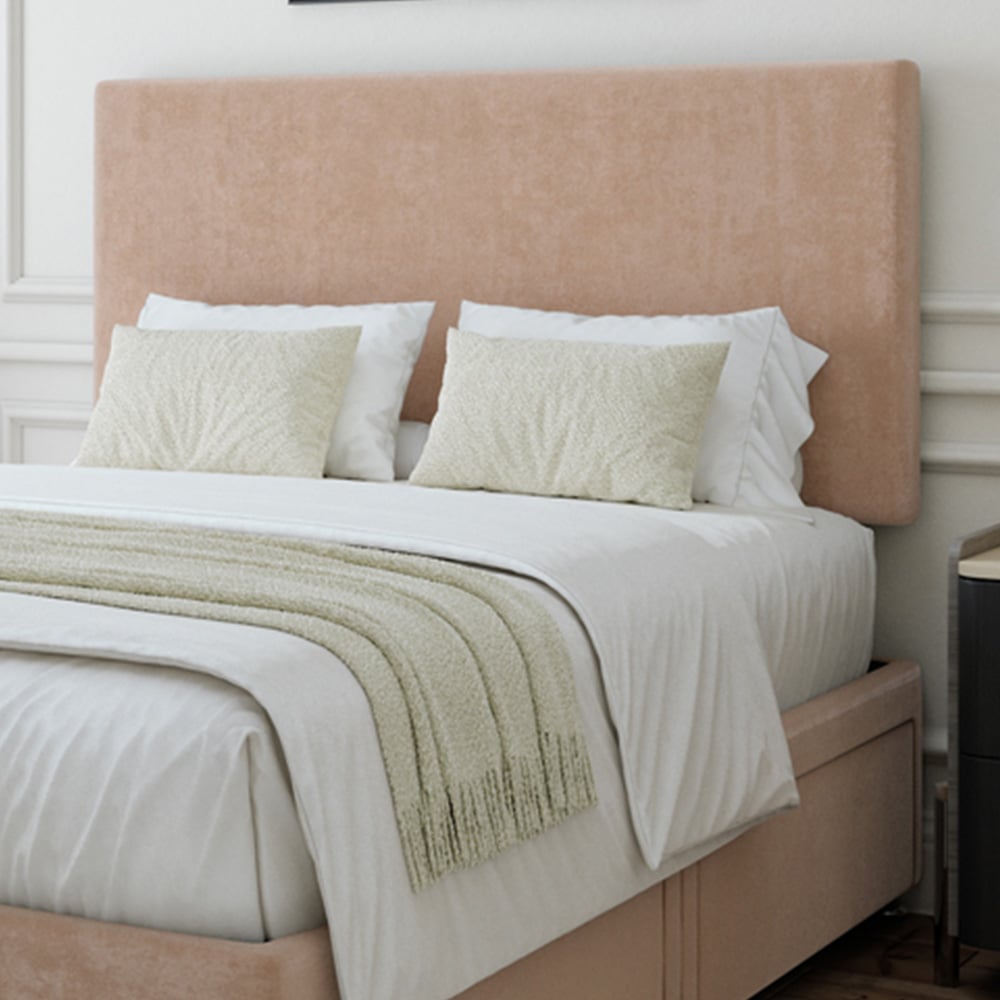 Bedmaster Double Mink Naples Linen 4 Drawer Divan Base with Valencia Headboard Image 2