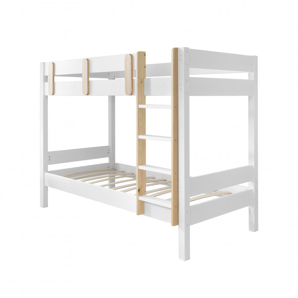 Noa and Nani Una White and Natural Pine Bunk Bed with Asana Trundle ...