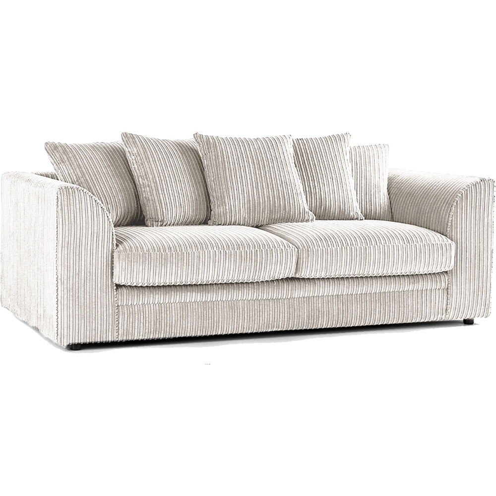 Luxor 5 Seater Silver Jumbo Cord Scatter Back Sofa Set Image 3