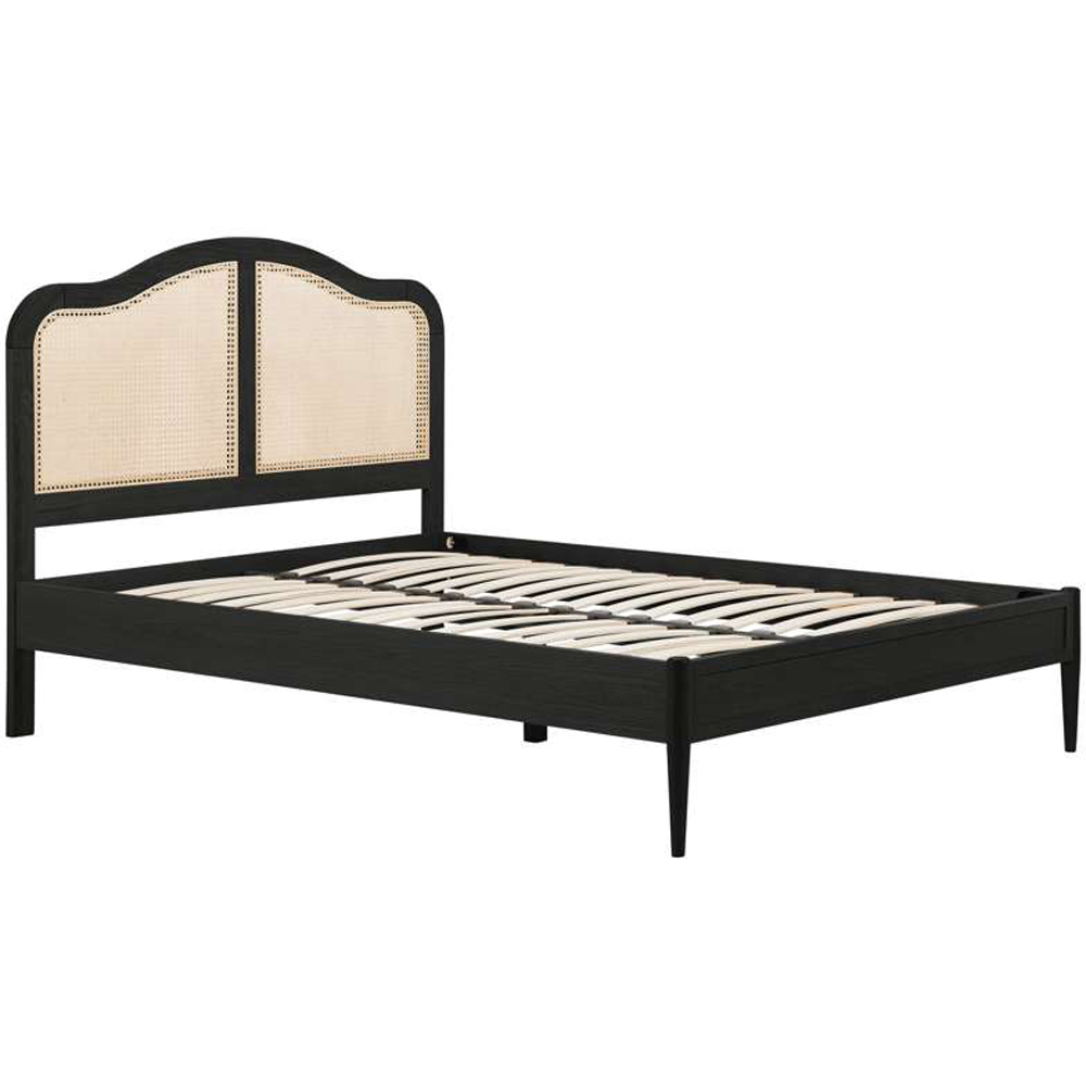 Birlea Leonie Super King Size Black Bed with Rattan Headboard Image 2