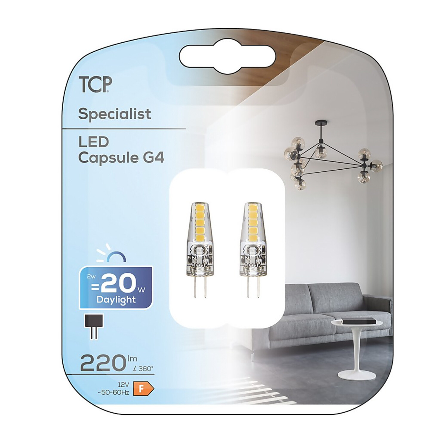 Pack of 2 TCP LED G4 220L Bulbs Daylight Image 2