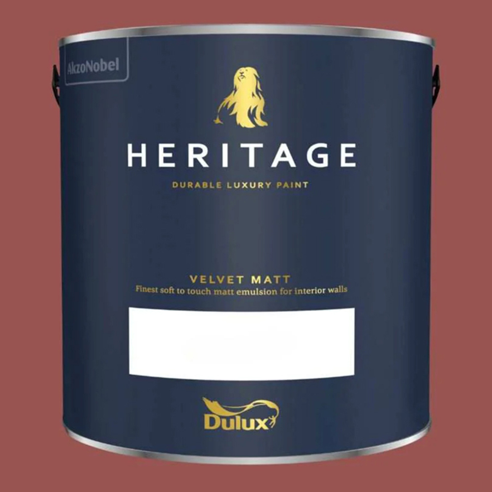 Dulux Heritage Walls and Ceilings Red Ochre Velvet Matt Emulsion Paint 2.5L Image 2