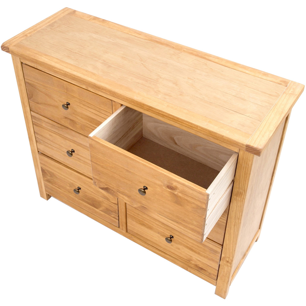 Cabinet Bits Lugo 6 Drawer Brown Brass Knob Chest of Drawers Image 5