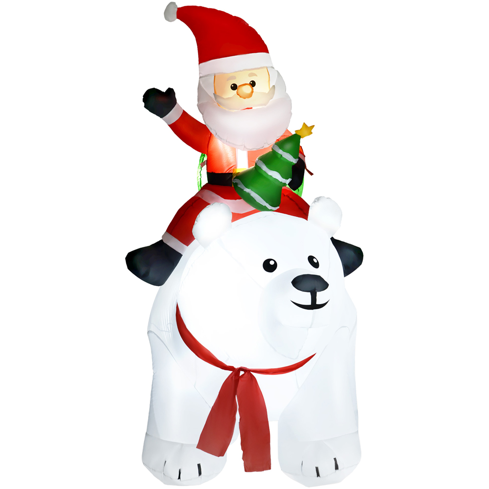 Everglow LED Inflatable Santa Claus with Polar Bear Christmas Decoration 5.5ft Image 2