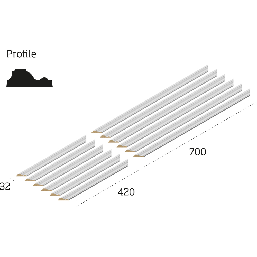 Cheshire Mouldings Ready to Paint Wall Panel Kit 2 700 x 420mm 3 Pack Image 3