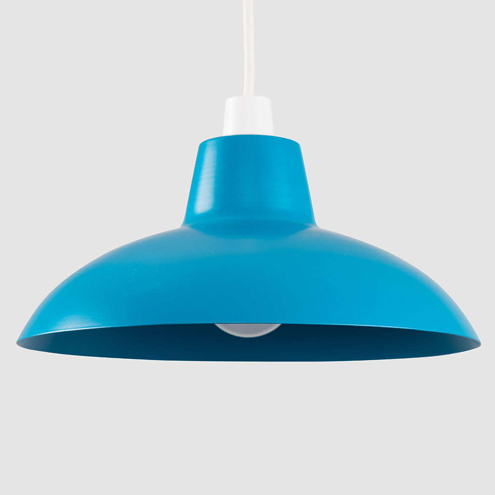 ValueLights Civic French Blue Retro Pendant Light Shade Image 3