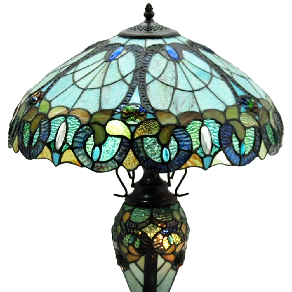 Acacia Home Tiffany Shade Double Table Lamp 45.7cm Image 2