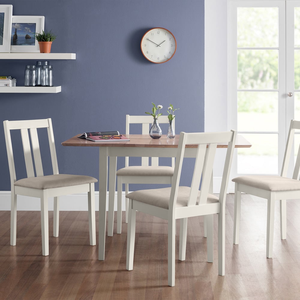 Julian Bowen Rufford Extending Dining Table Ivory and Natural Image 8