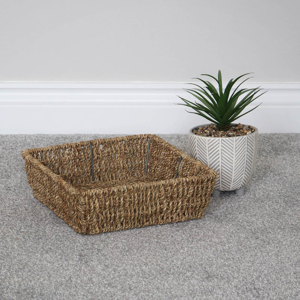 JVL Seagrass Square Storage Tray Image 2