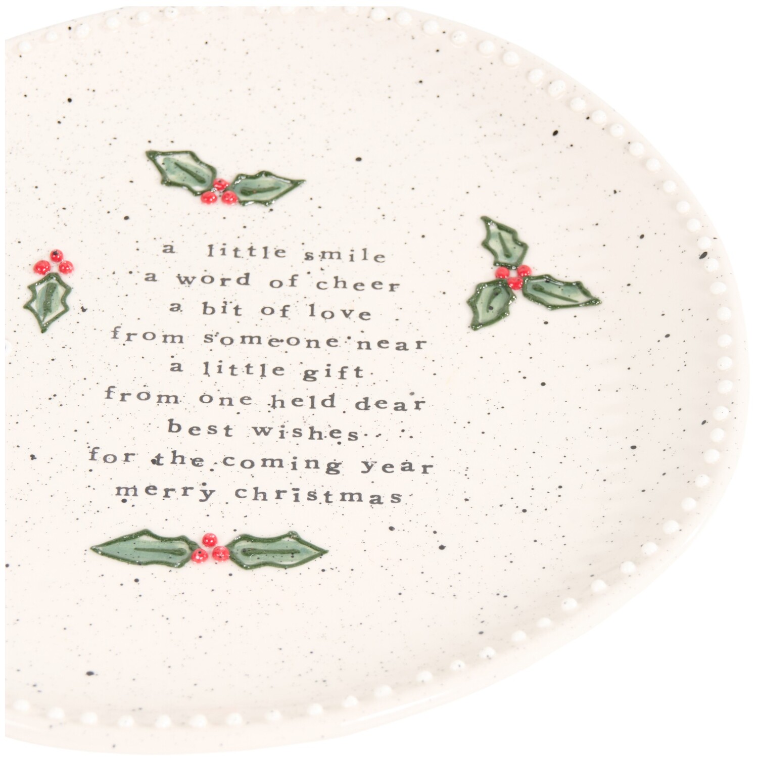 Festive Stone Gingerbread Plate White Image 3
