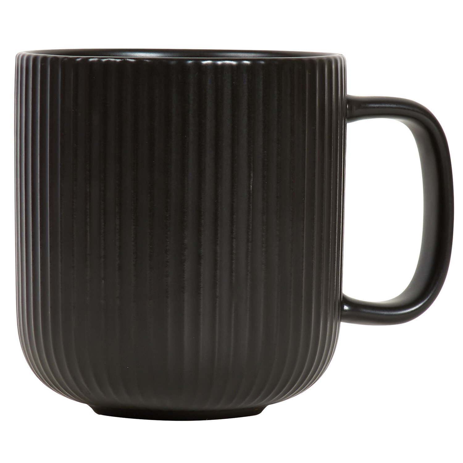 Set of 4 Ribbed Mugs - Black Image 2
