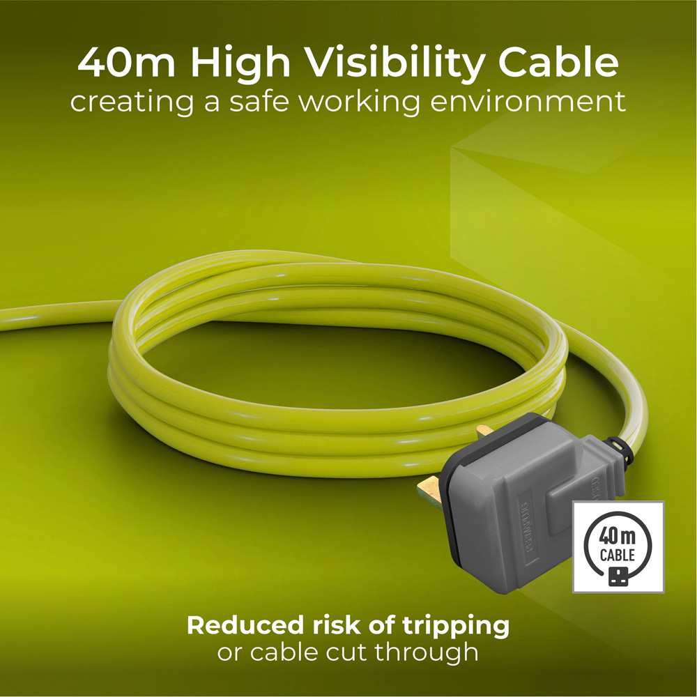 Masterplug 13A 4 Socket Large Metal Open Cable Reel 40m Image 6