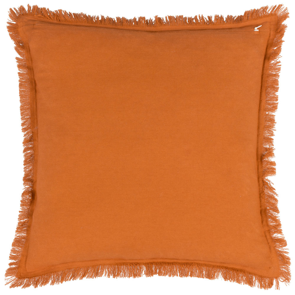 Yard Jaye Rust Velvet Fringed Cushion Image 3