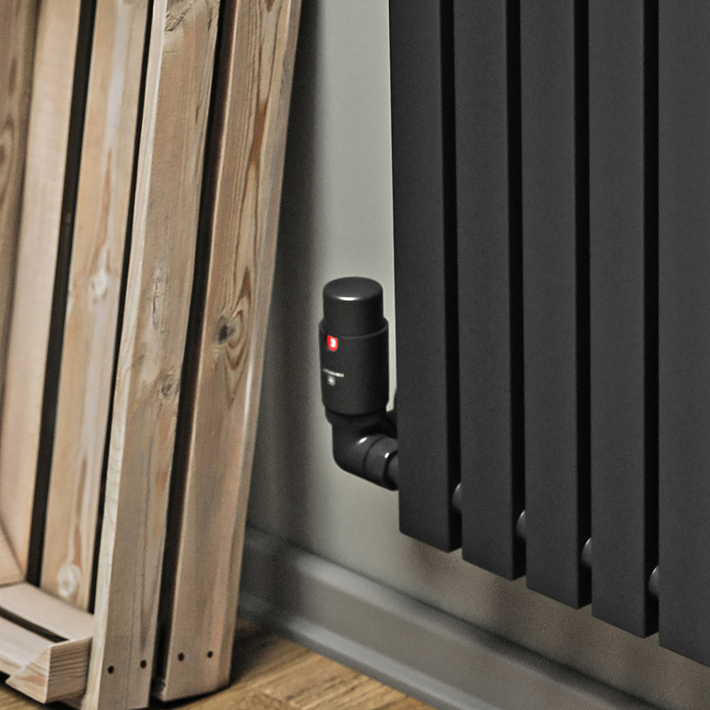 Terma Vario Heban Black Right Sided Vision 3 Axis Thermostatic Radiator Valve Set Image 2