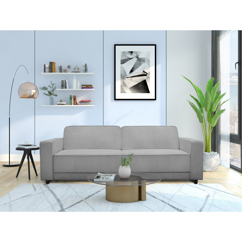 Dorel Allie 3 Seater Grey Corduroy Sofa Bed Image 8