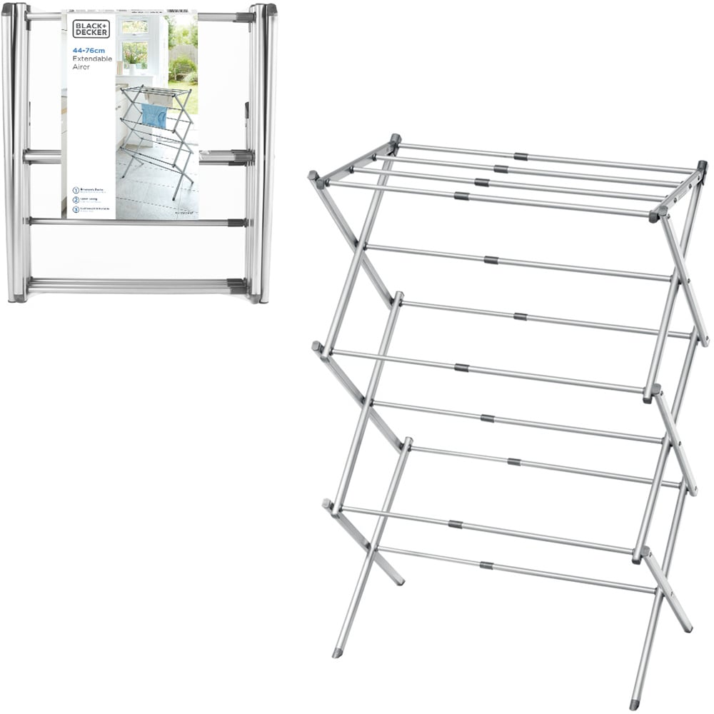 BLACK+DECKER Grey Compact Extendable Airer 4m Image 2