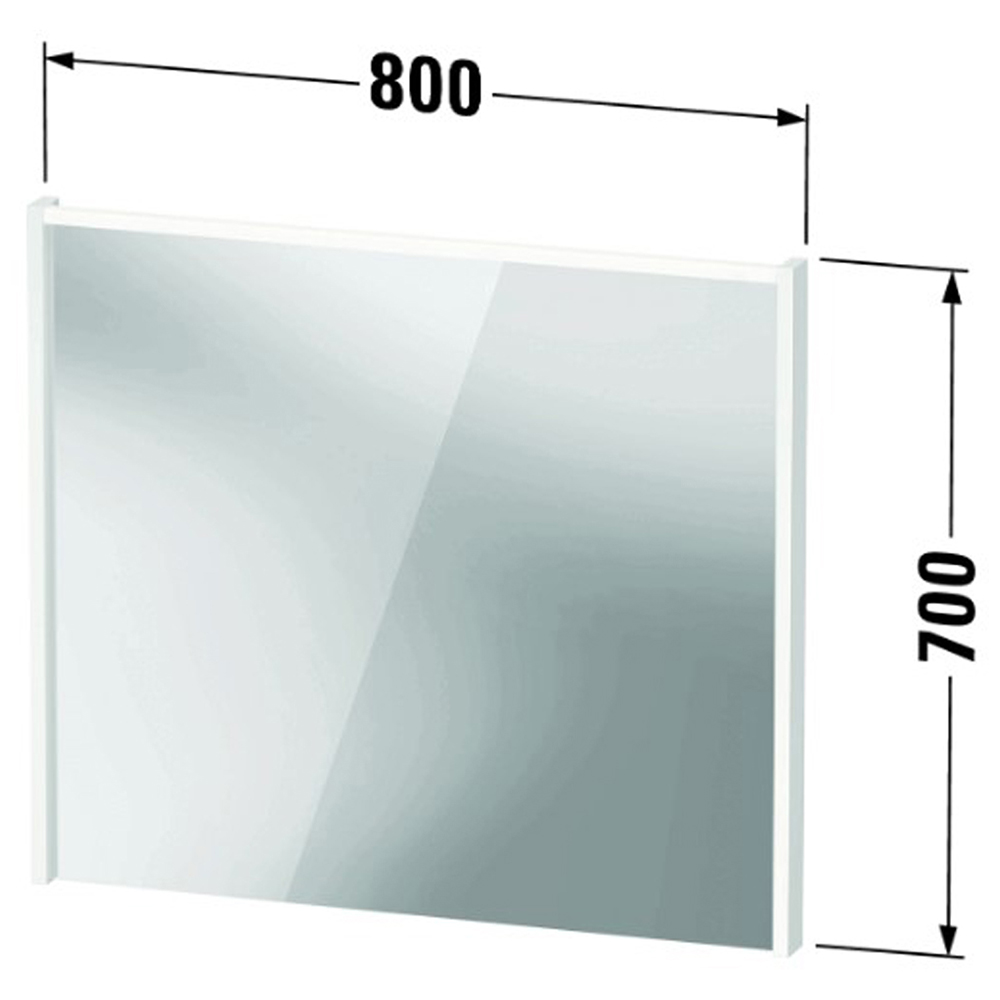 Duravit D-Code Matt Graphite Illuminated LED Mirror 800mm x 700mm Image 2