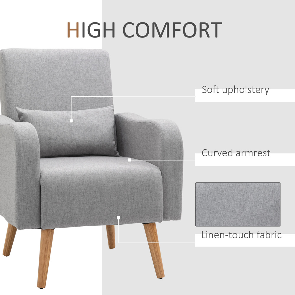 Portland Grey Linen Accent Chair Image 4