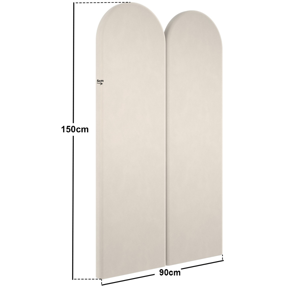 Solace+Co Cirrus Beige Velvet Headboard Panel 2 Pack Image 5