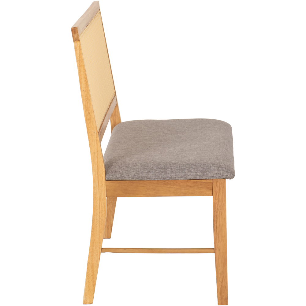 Seconique Ellis 2 Seater Grey Fabric Oak Effect Dining Bench Image 5