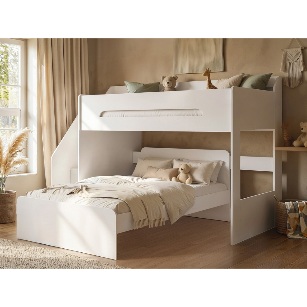 Flair Stepaside Triple Sleeper White L Shaped Bunk Bed Image 6