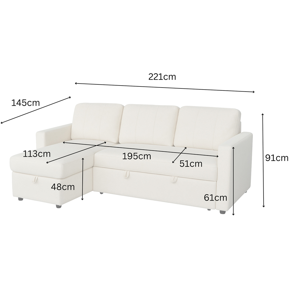 Aspire Nexis 3 Seater Charcoal Left Hand Chaise Corner Sofa Bed Image 9