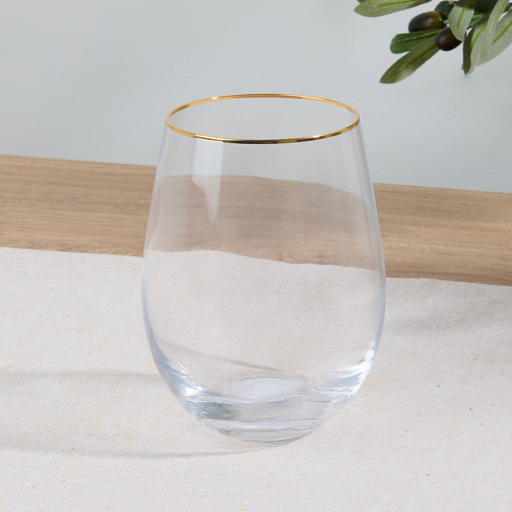 Pack of 4 Gold Rim Tumbler Glasses Image 3