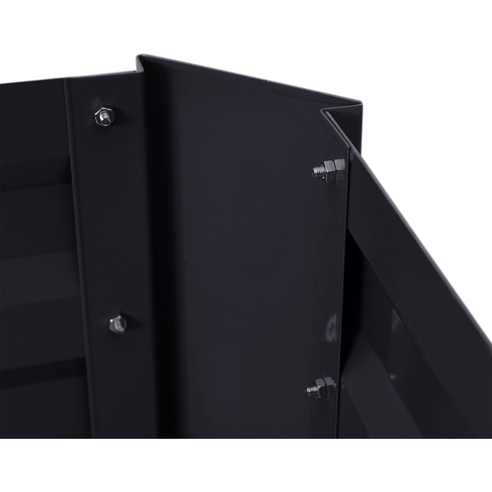 Living and Home 3.9 x 2.9ft Black Rectangle Weather Resistant Steel Raised Garden Bed Image 4