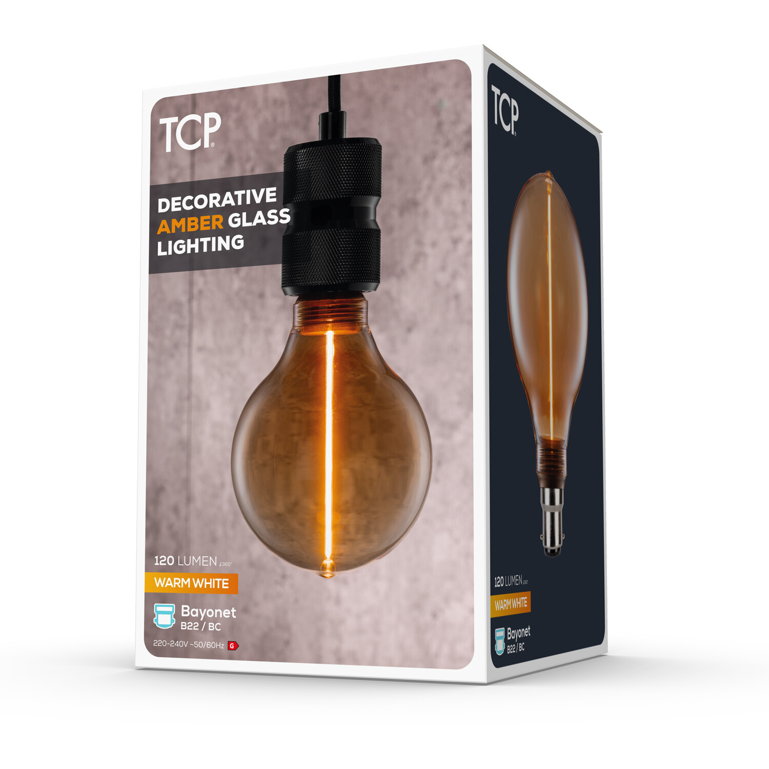 TCP Filament Amber Globe G95 120L B22 Warm White Bulb - Warm White Image 3