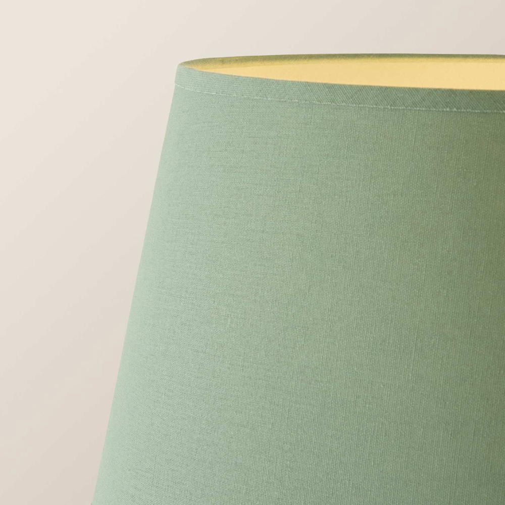 ValueLights Morrigan Sage Green Shade Wooden Scallop Tripod LED Floor Lamp with Bulb Image 3
