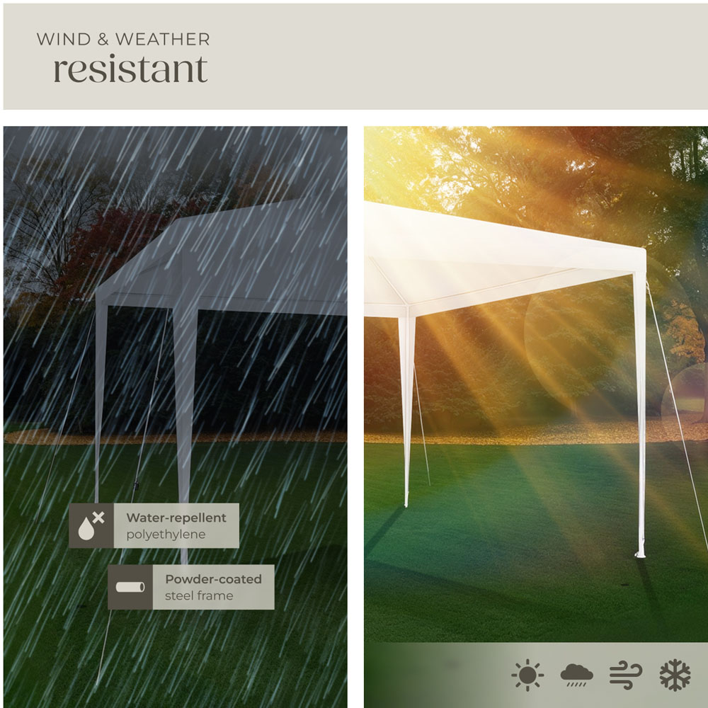 tectake Farah 3 x 3m White Gazebo with Plug In System Image 4