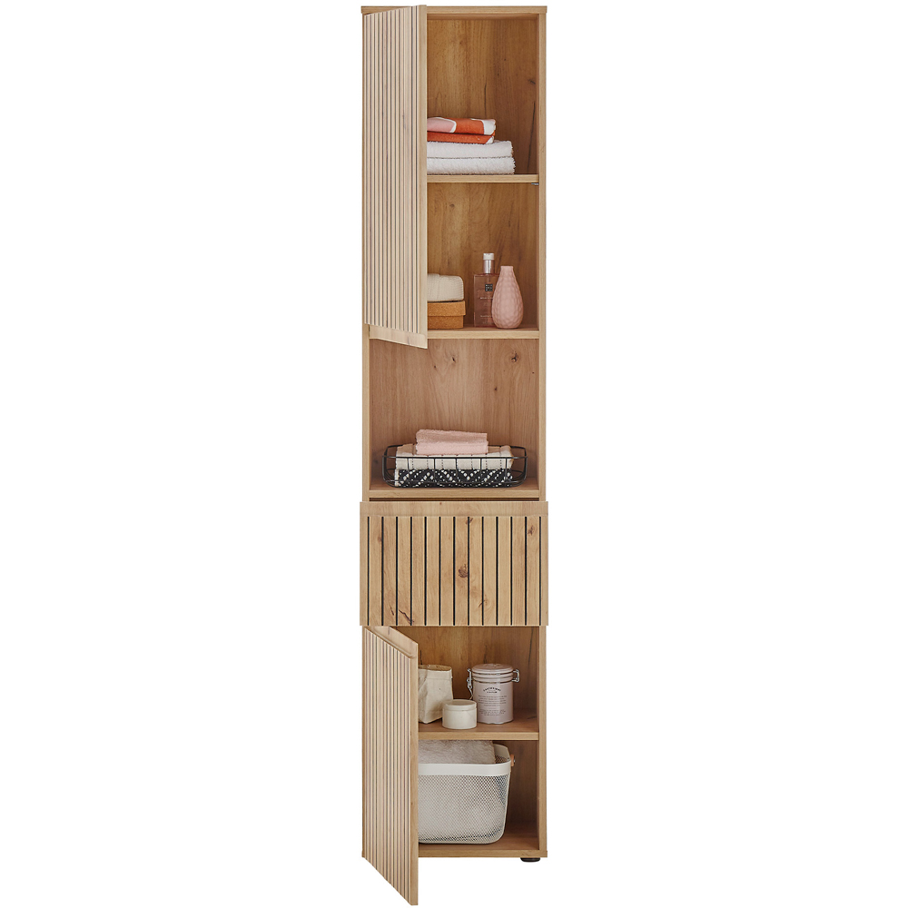Julian Bowen Austin Single Shelf Single Drawer 2 Door Tall Cabinet Image 5