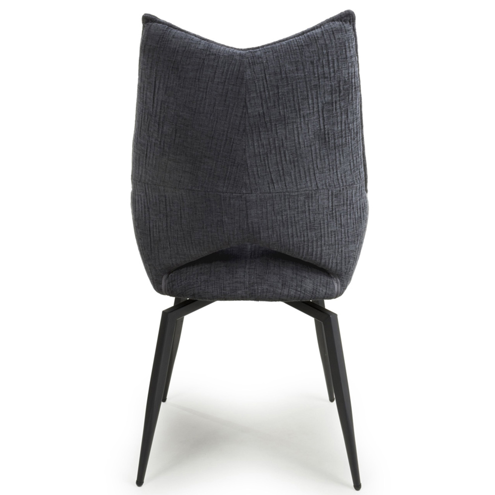 Shankar Dakar Set of 2 Charcoal Swivel Textured Dining Chair Image 6