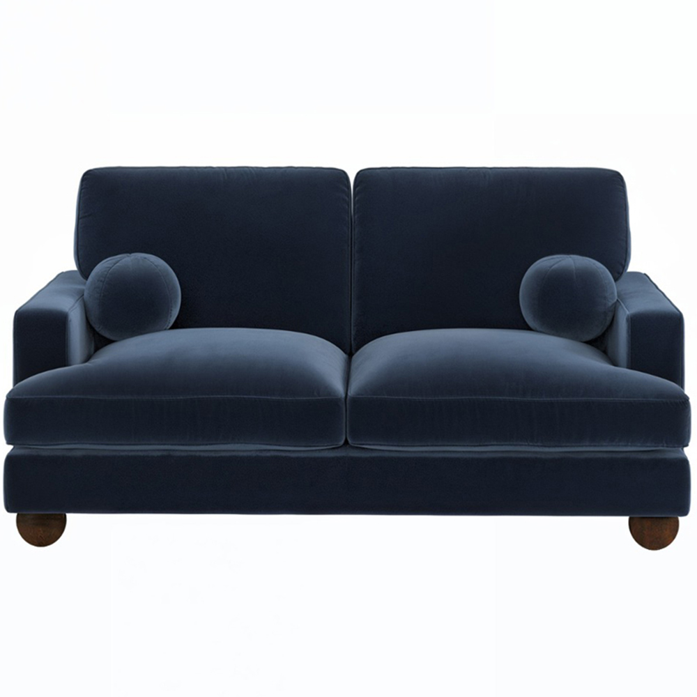 Solace+Co Addison 2 Seater Blue Velvet Sofa Image 3