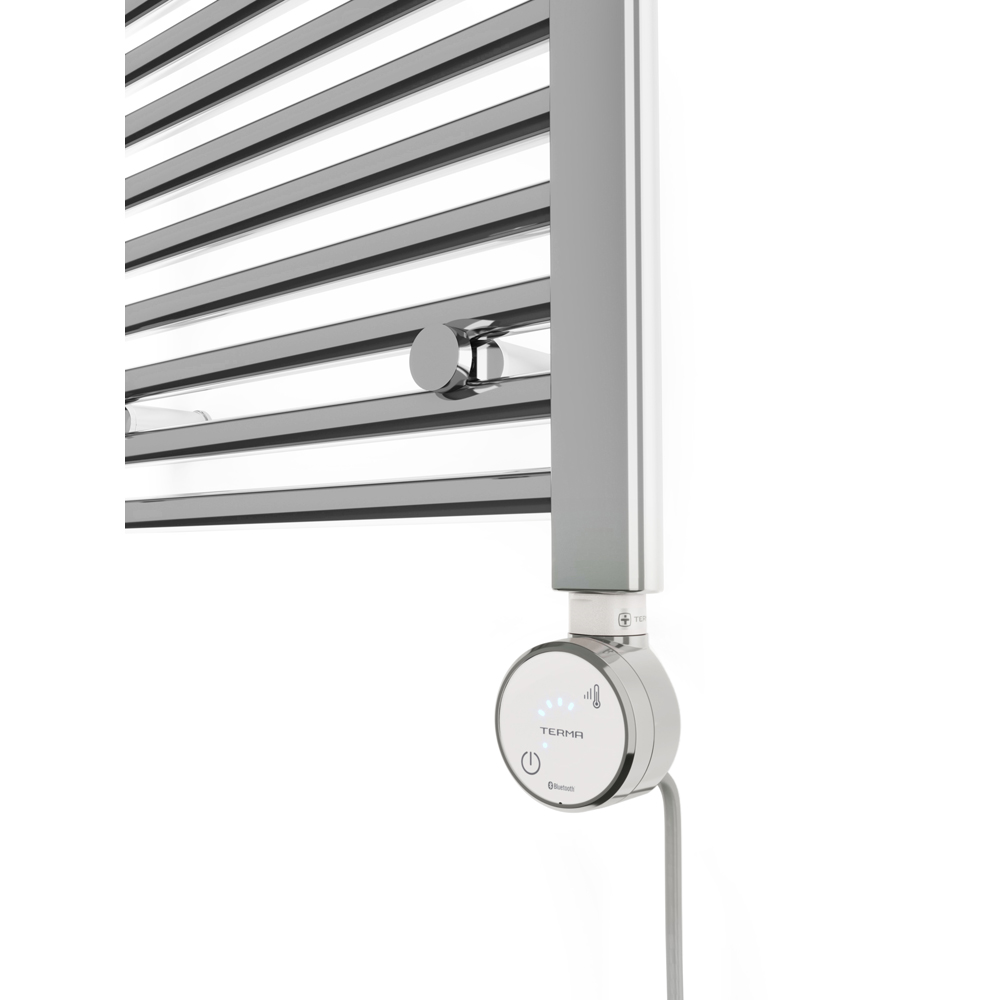 Terma Leo Chrome Electric Towel Rail with MOA Blue Element Upgrade 1200 x 500mm Image 4