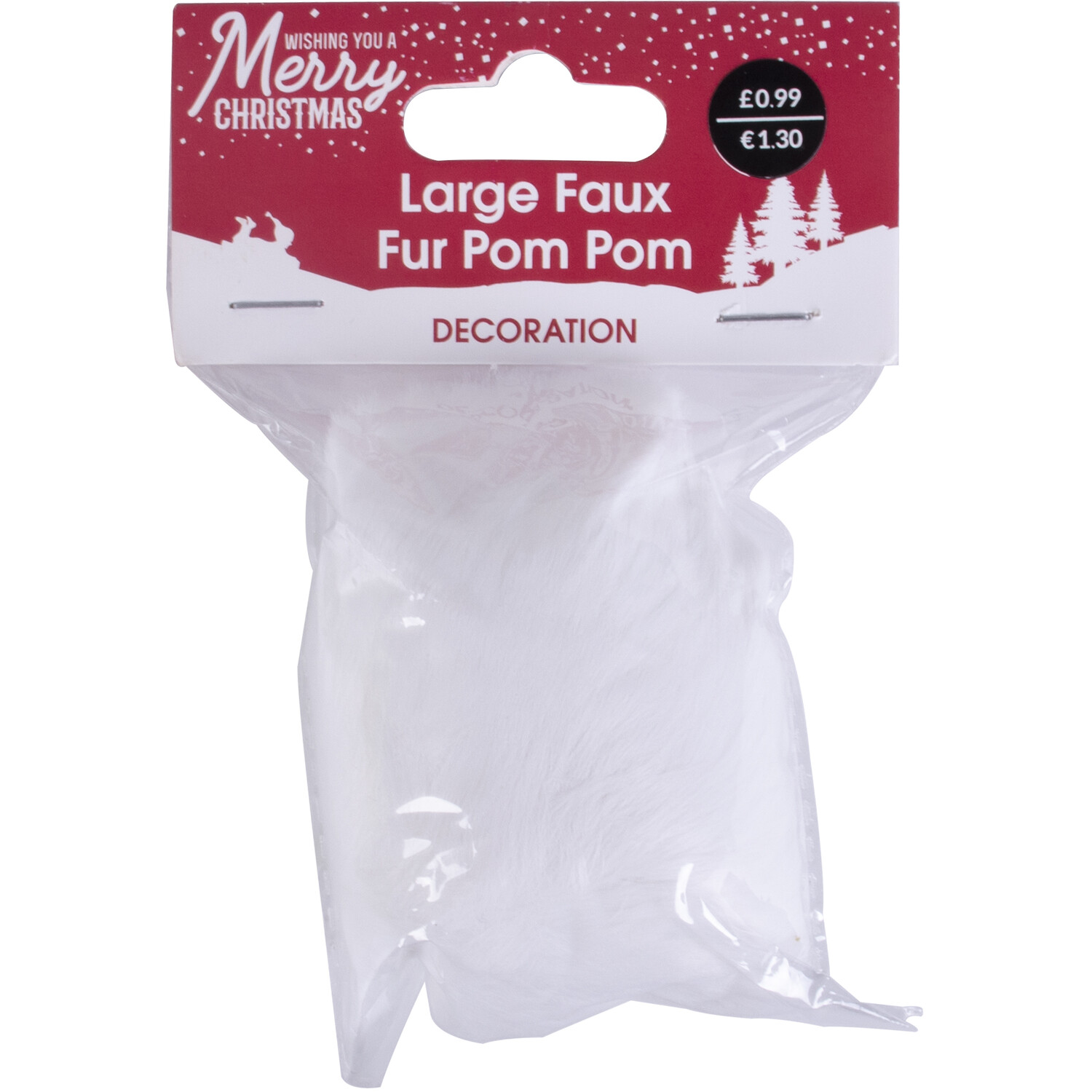 Large Pom Pom Faux Fur - White Image