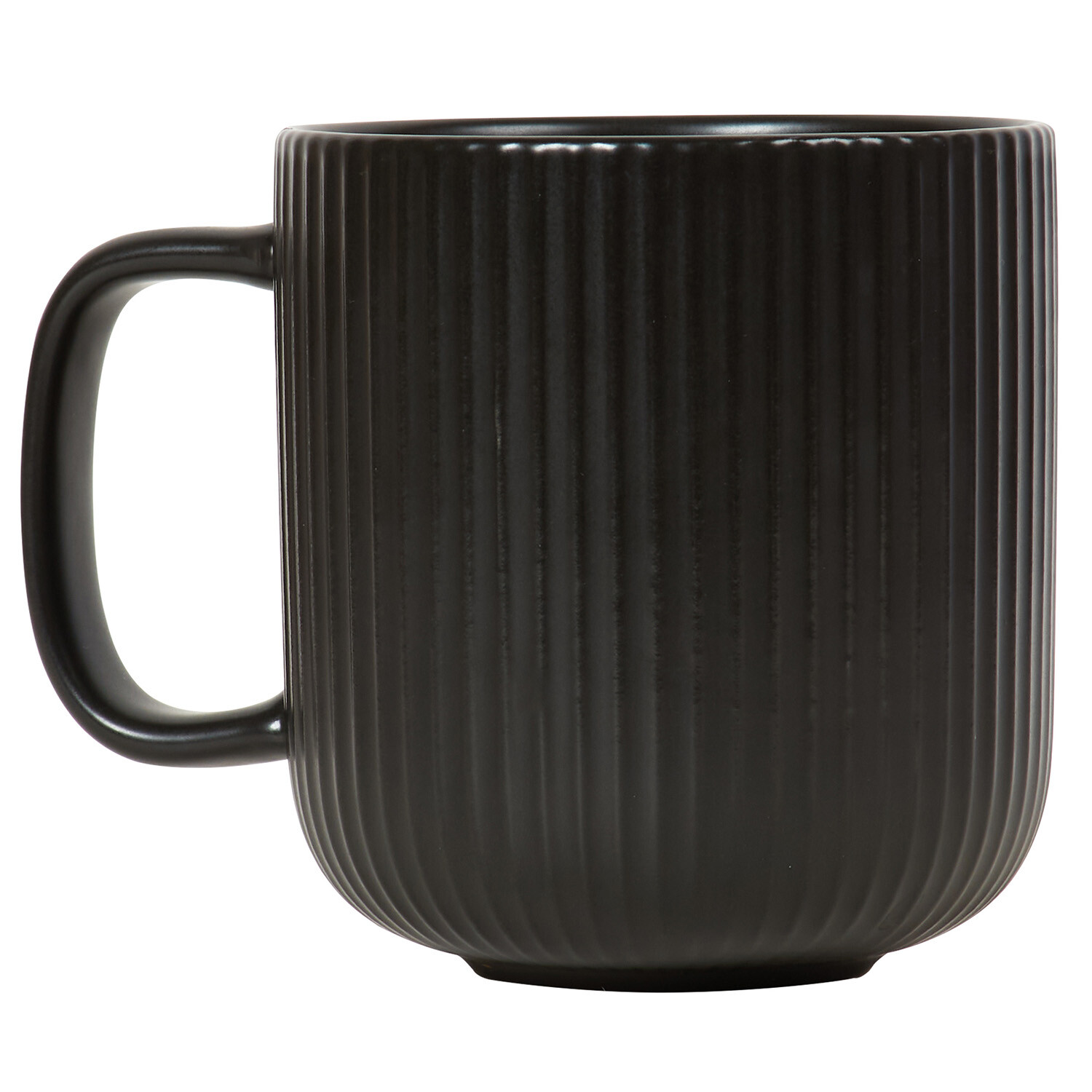 Set of 4 Ribbed Mugs - Black Image 1