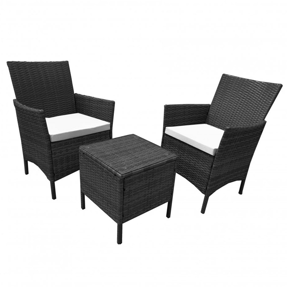 Neo 2 Seater Garden Bistro Set Black Image 2