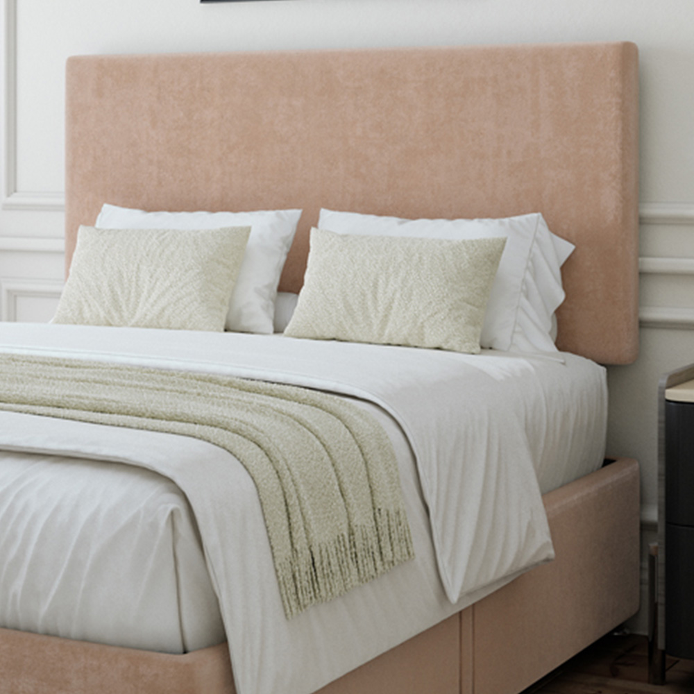 Bedmaster Super King Mink Naples Linen 2 Drawer Divan Base with Valencia Headboard Image 2