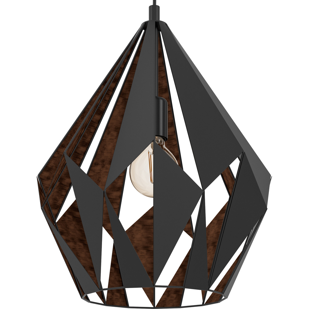 EGLO Carlton 1 Black and Copper Geometric Pendant Lampshade Image 3