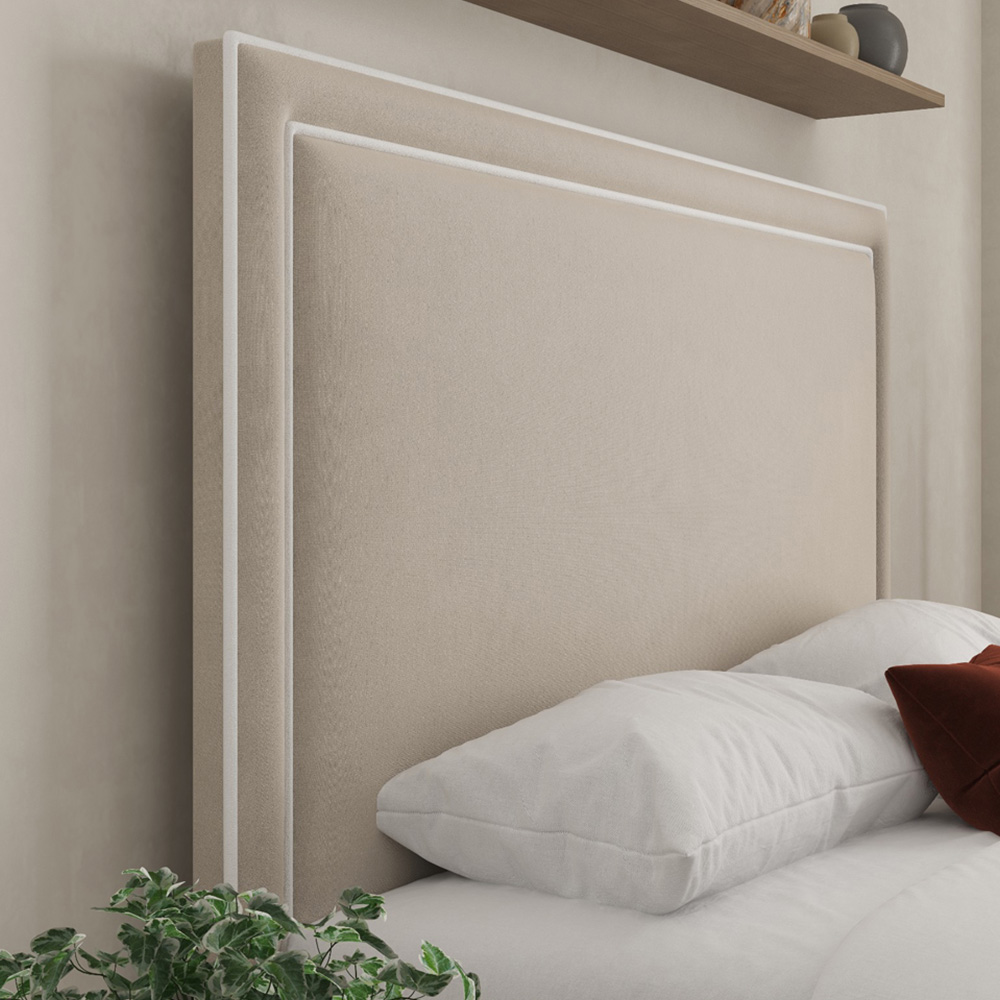 DS Living Verona Small Double Bistra Beige Piping Ottoman Bed Image 2
