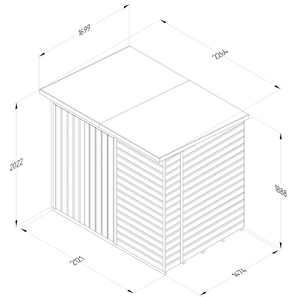 Forest Garden 7 x 5ft Beckwood Double Door Pent Shed Image 9