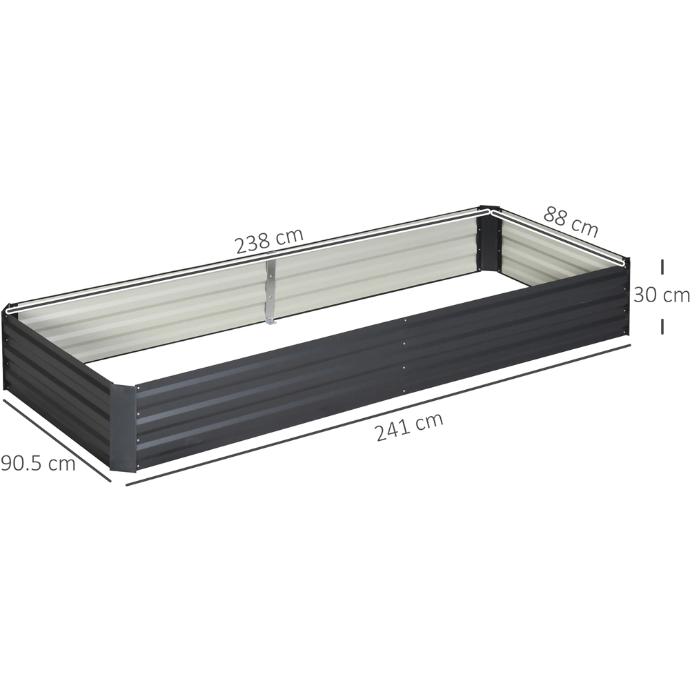 Outsunny Grey Galvanised Steel Raised Garden Bed Planter with Open Bottom Image 8